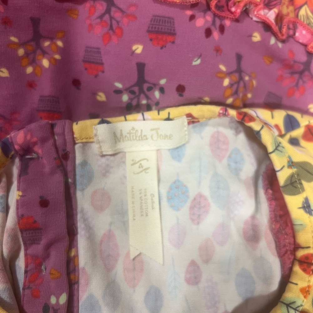 Matilda Jane Pink and Yellow Autumn Leaf Print Dress - Picture 2 of 3